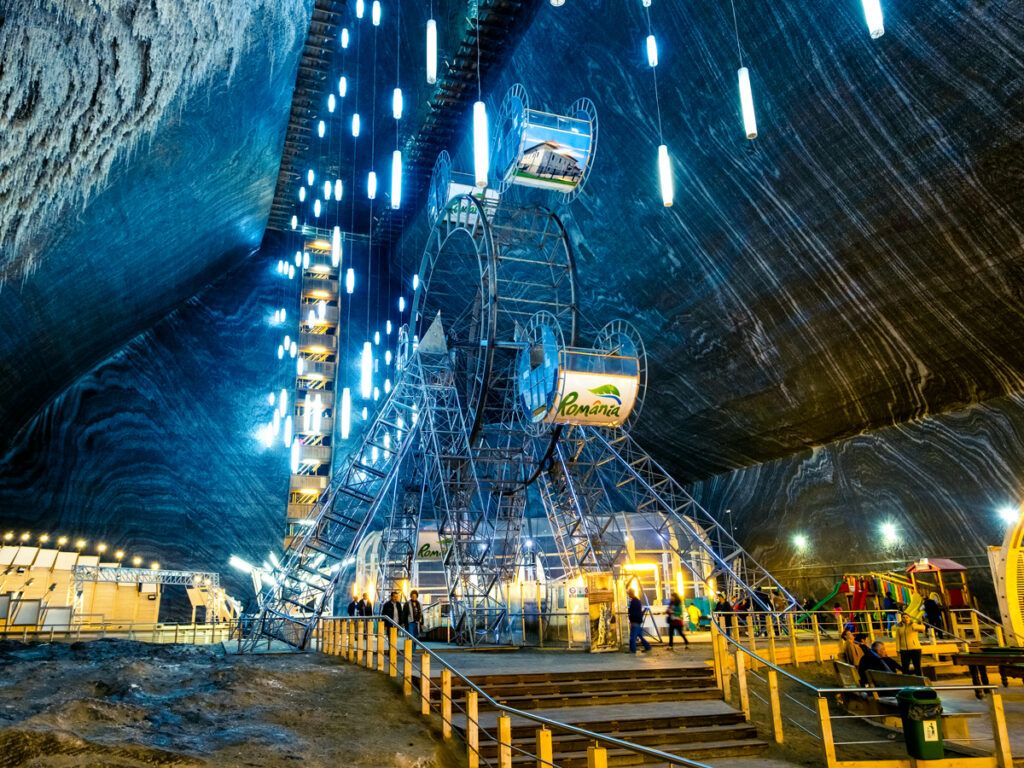 Underground Ferris wheel at Salina Turda