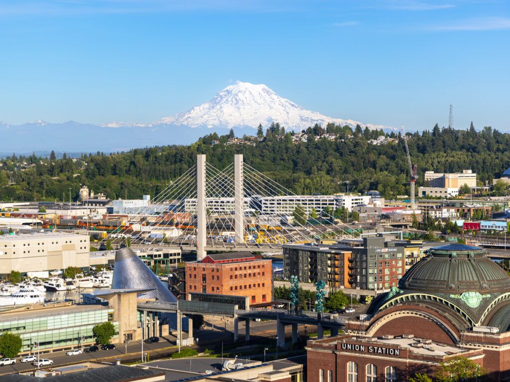 Aerial view of downtown Tacoma, Washington