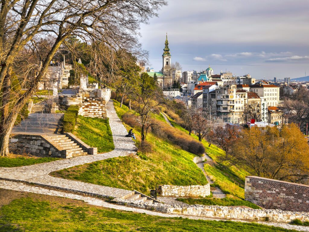 Overview of Belgrade from hilltop park