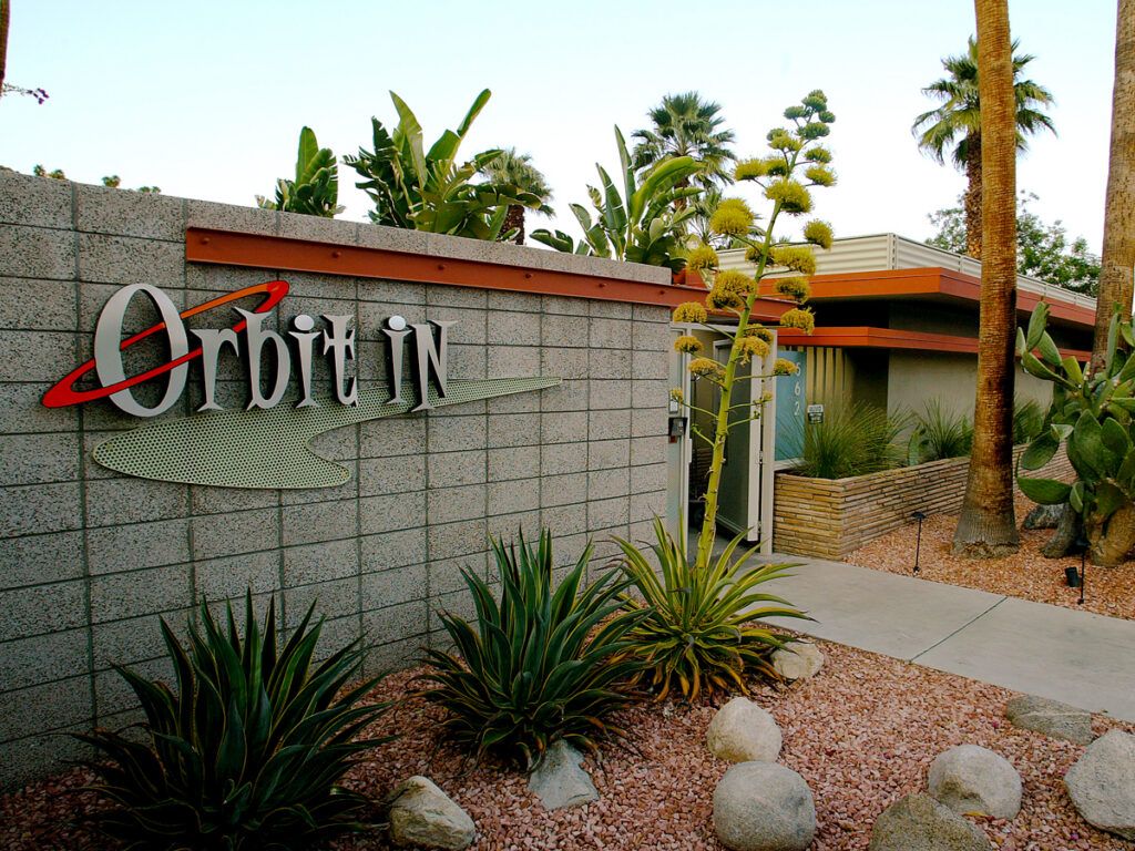 Entrance to the Orbit In in Palm Springs, California