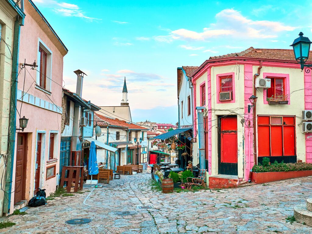 Colorful streets of Skopje's Old City