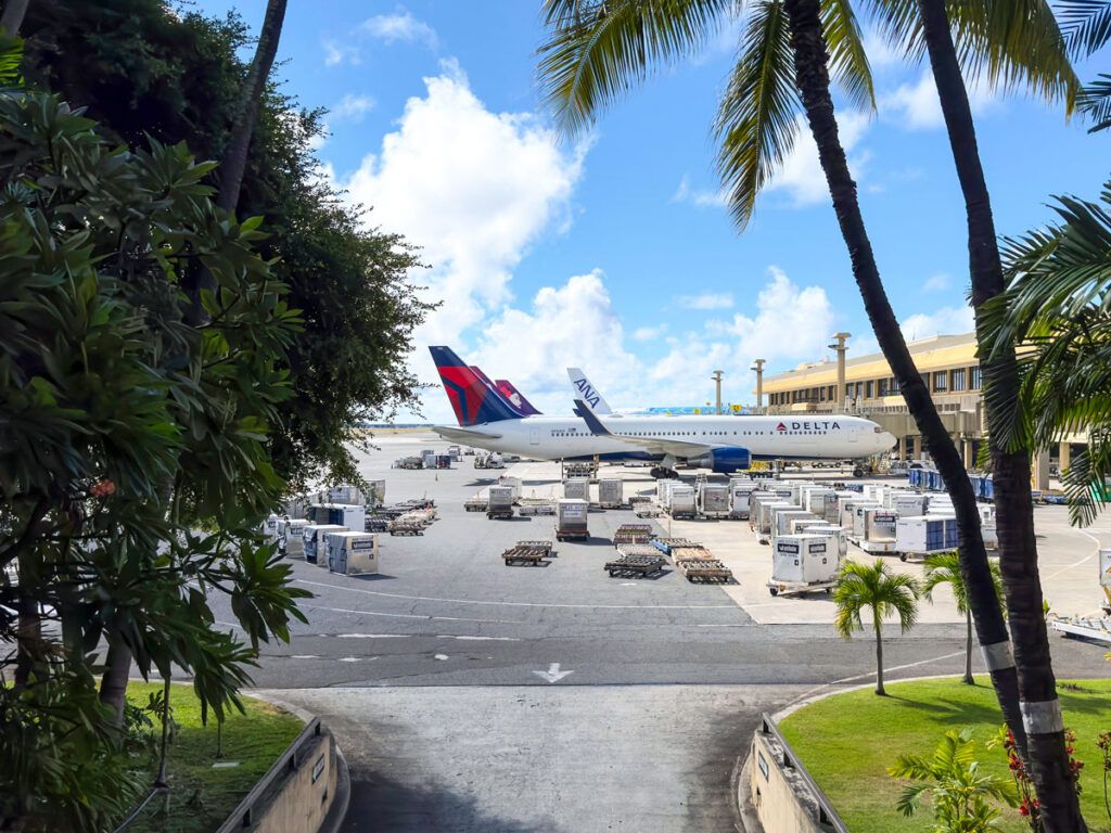 Planes parked at Daniel K. Inouye International Airport in Honolulu, Hawaii