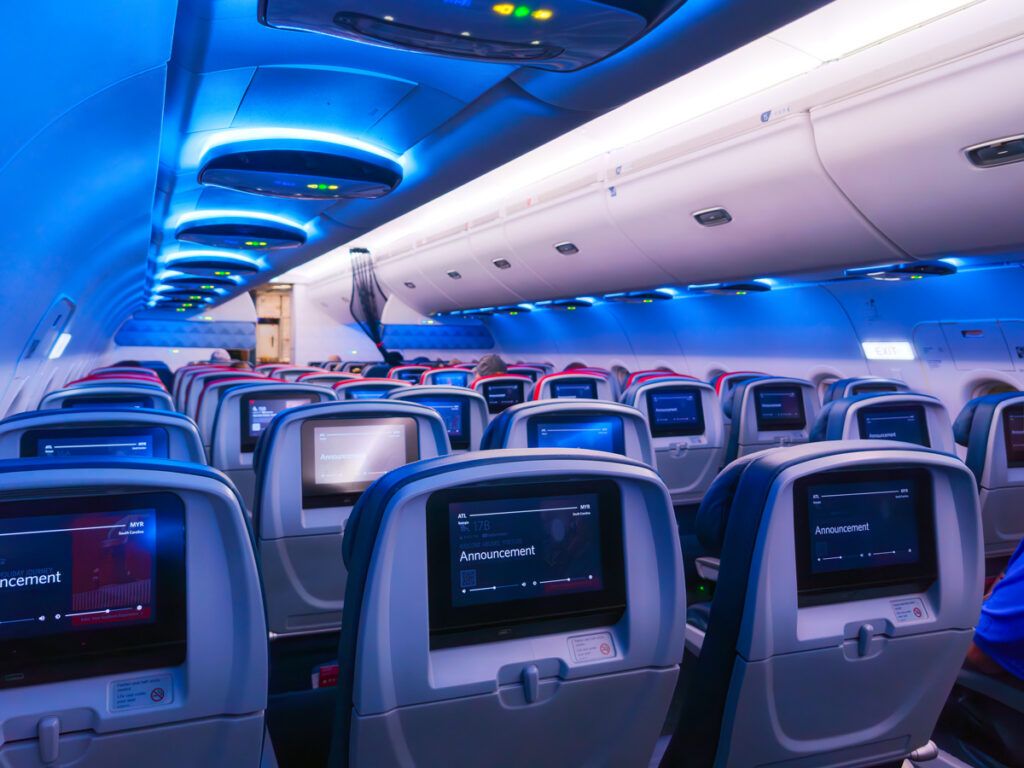 Interior of a Delta Airbus A319