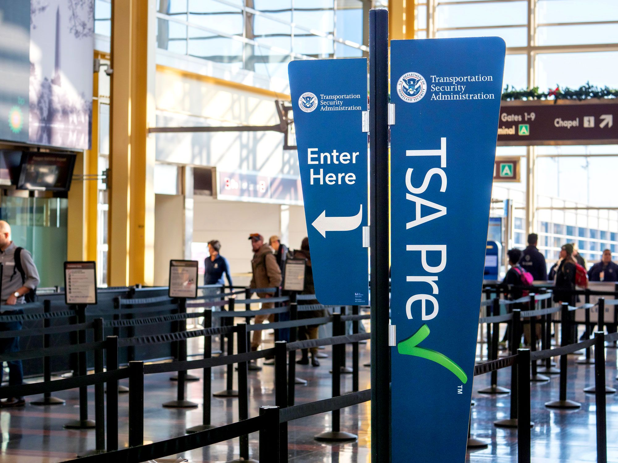 Entrance to TSA PreCheck screening lane