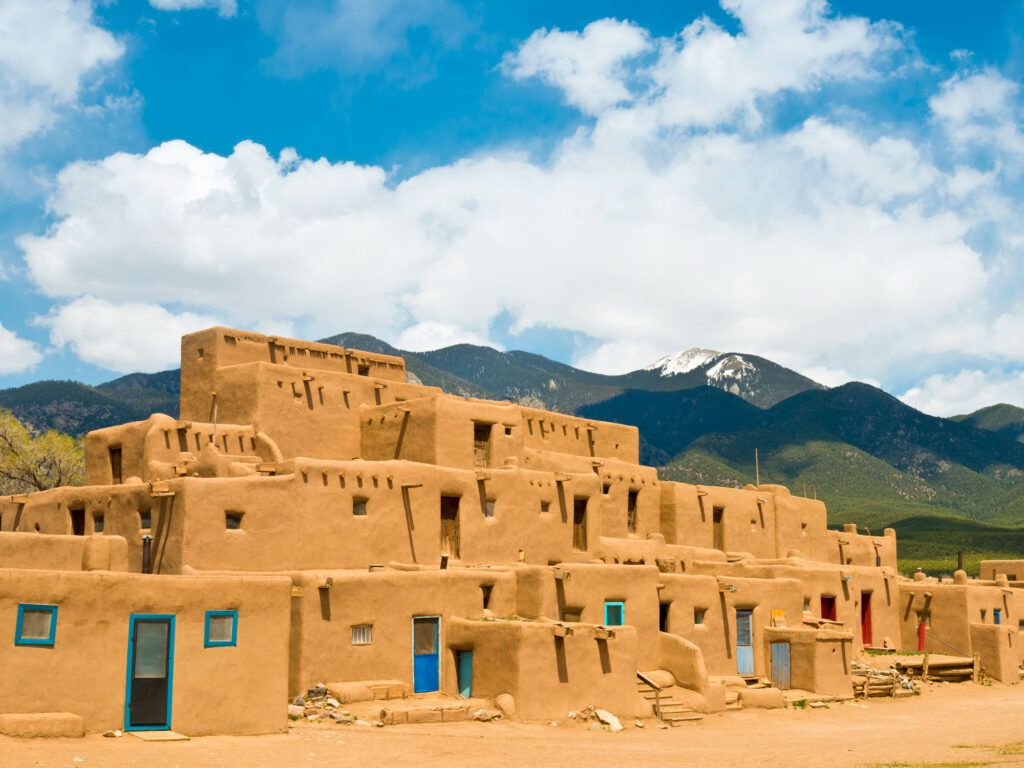 Adobe structures in New Mexico