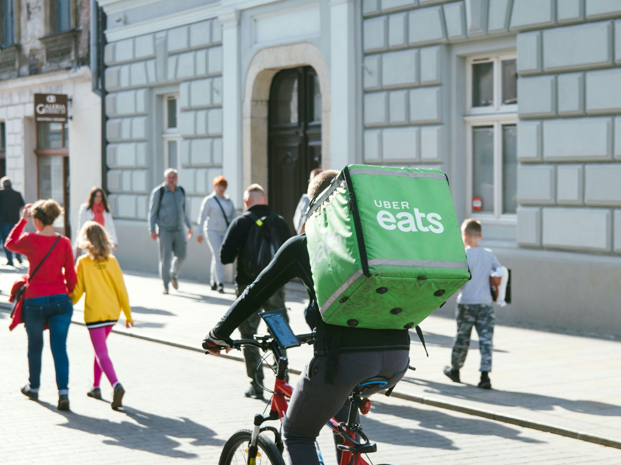 Uber Eats delivery driver on bicycle