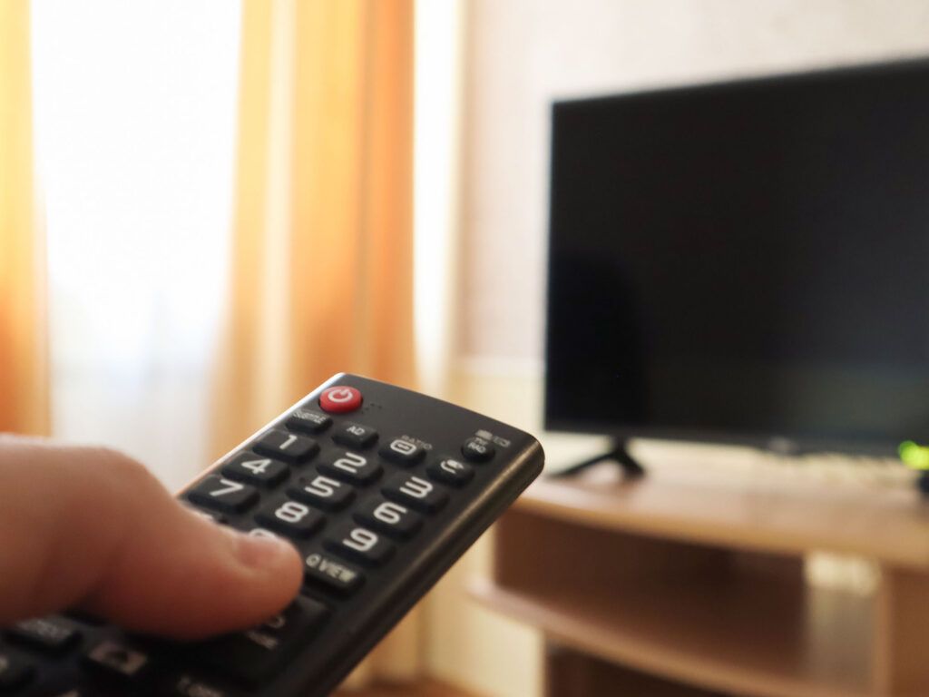 A remote control to a TV