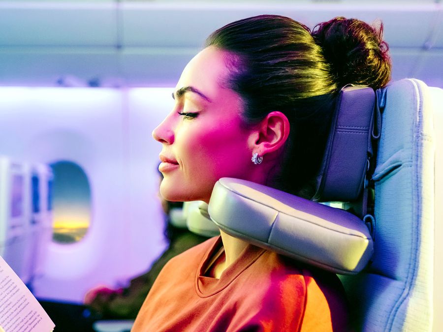 Emirates' new travel pillow headrest