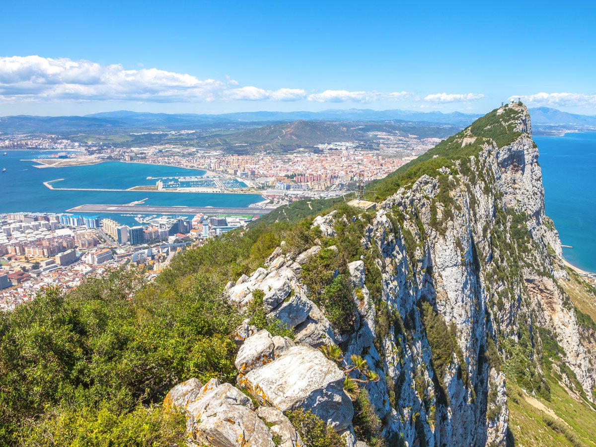 Rock of Gibraltar overlooking the British Overseas Territory