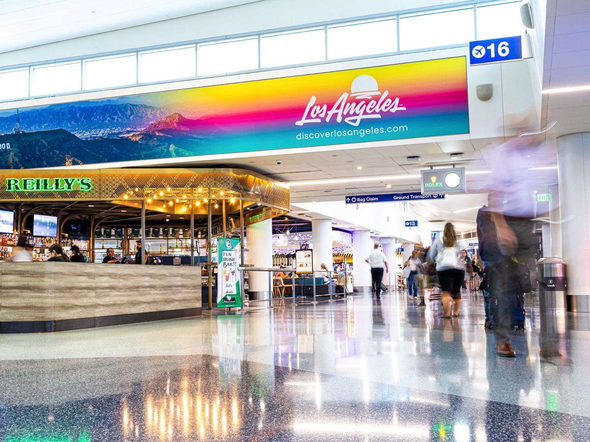 Inside terminal at LAX Airport