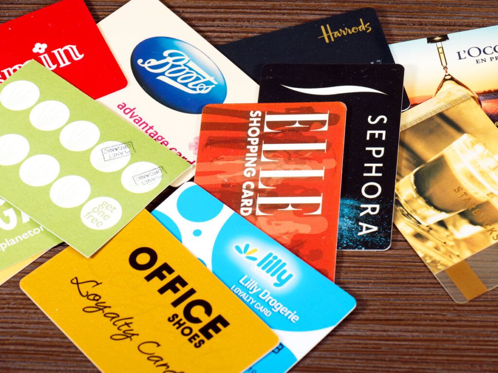 A variety of membership and loyalty cards
