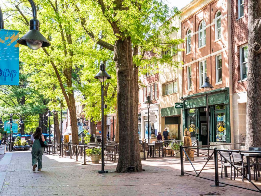 Historic downtown mall in Charlottesville, Virginia