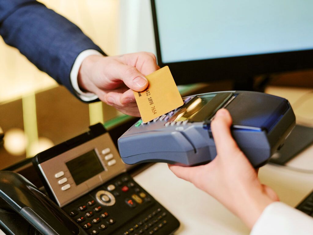 Man paying with a credit card