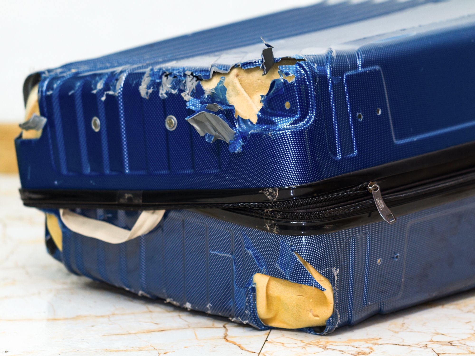 Damaged suitcase