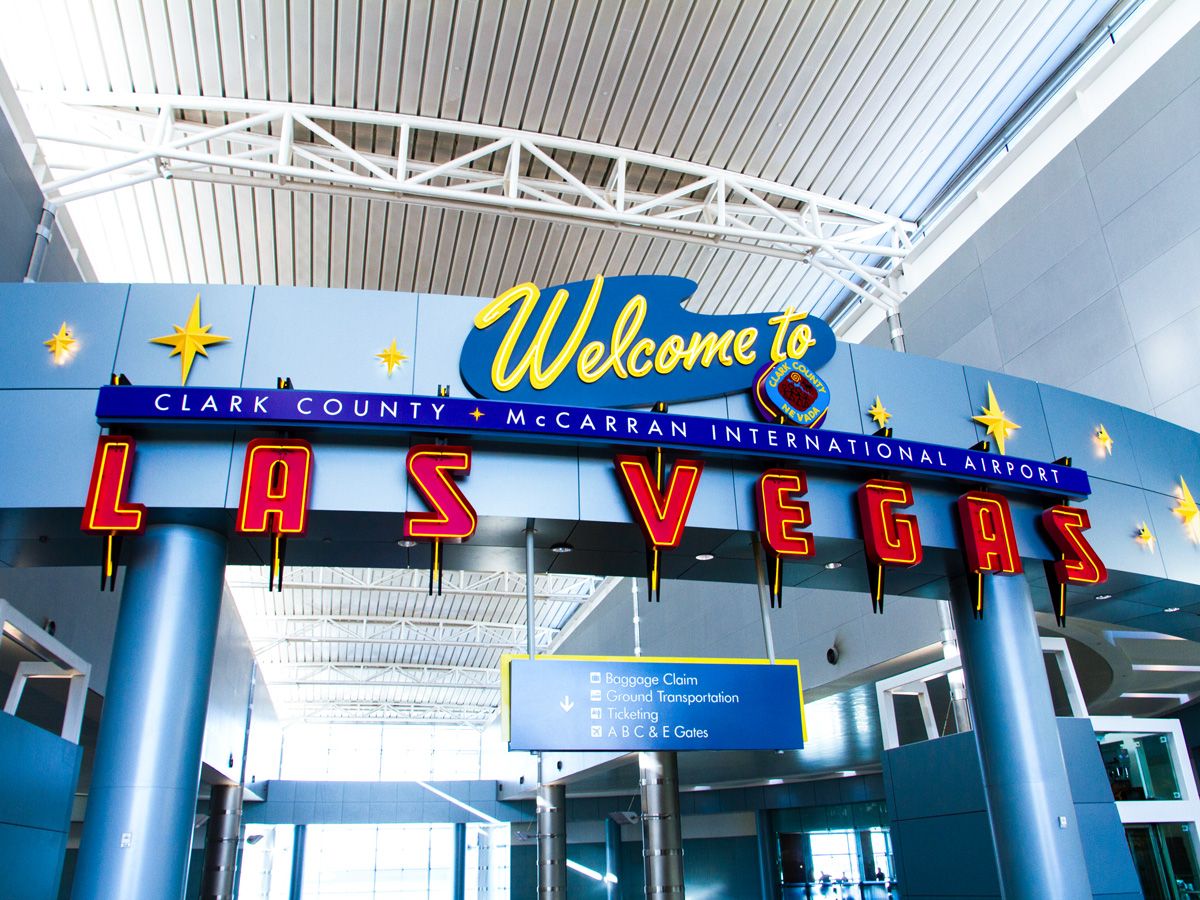 Welcome to Las Vegas sign inside airport