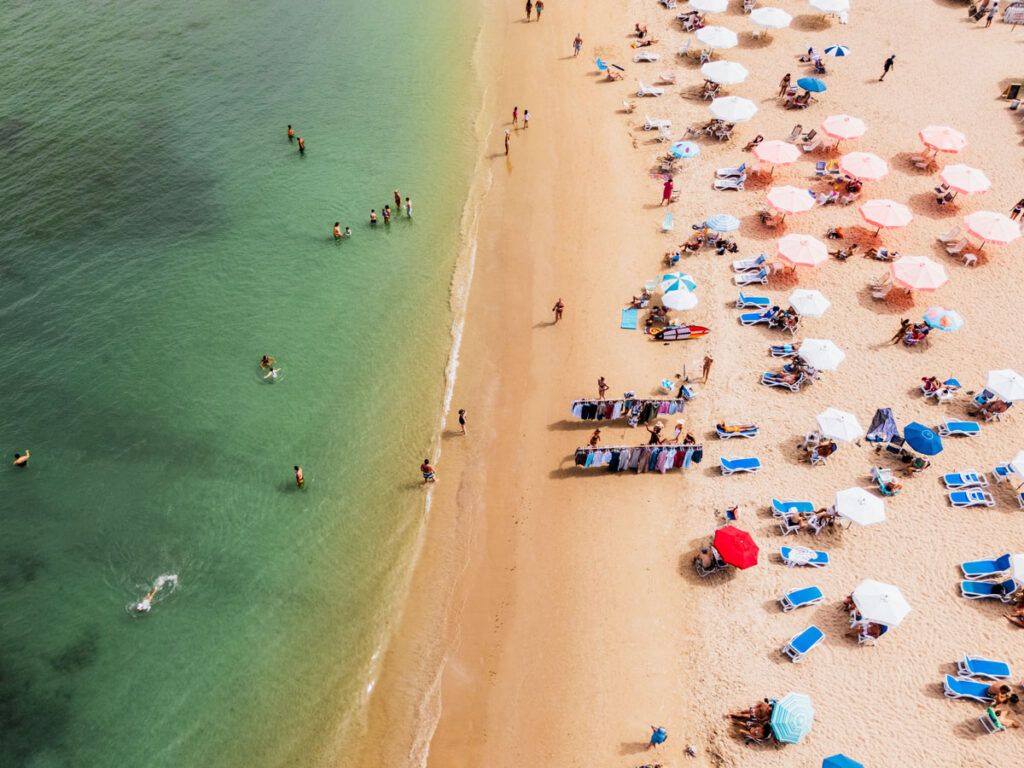 Aerial view of Playa Mansa on Punta Del Este, Uruguay
